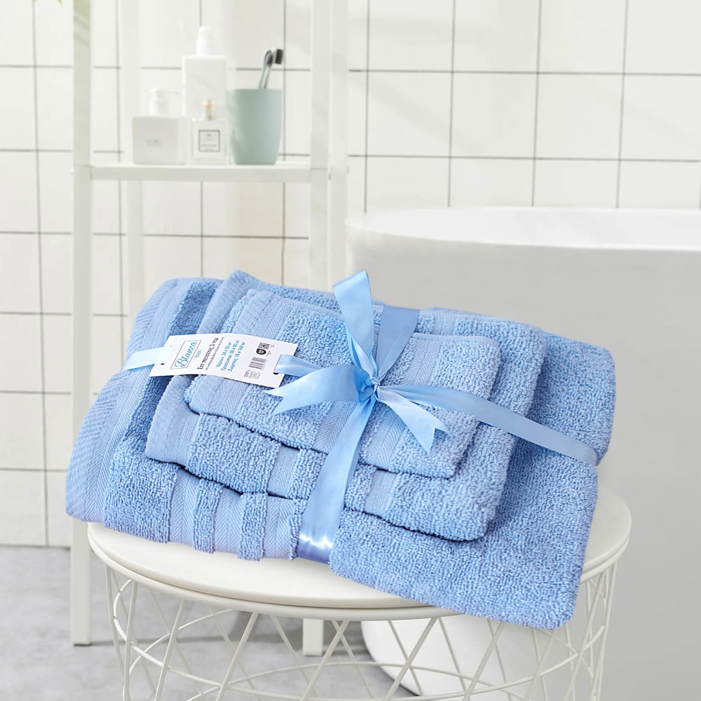 Πετσέτες Μπάνιου (Σετ 3τμχ) 100% Βαμβάκι Blanca Sky Blue 500gsm Πετσέτες Μπάνιου (Σετ 3τμχ) 100% Βαμβάκι Blanca Sky Blue 500gsm
