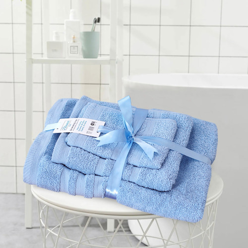 Πετσέτες Μπάνιου (Σετ 3τμχ) 100% Βαμβάκι Blanca Sky Blue 500gsm