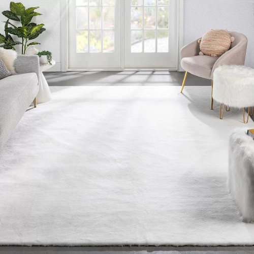 Γούνινο Χαλί Rabbit Μονόχρωμο Λευκό RBTWH - 160X210CM