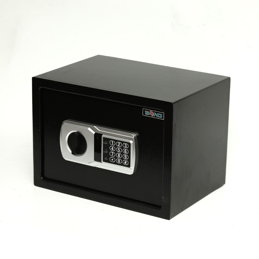 Ηλεκτρονικό Χρηματοκιβώτιο Ασφαλείας με Κωδικό & Κλειδί 31x20x20cm Μαύρο 20E