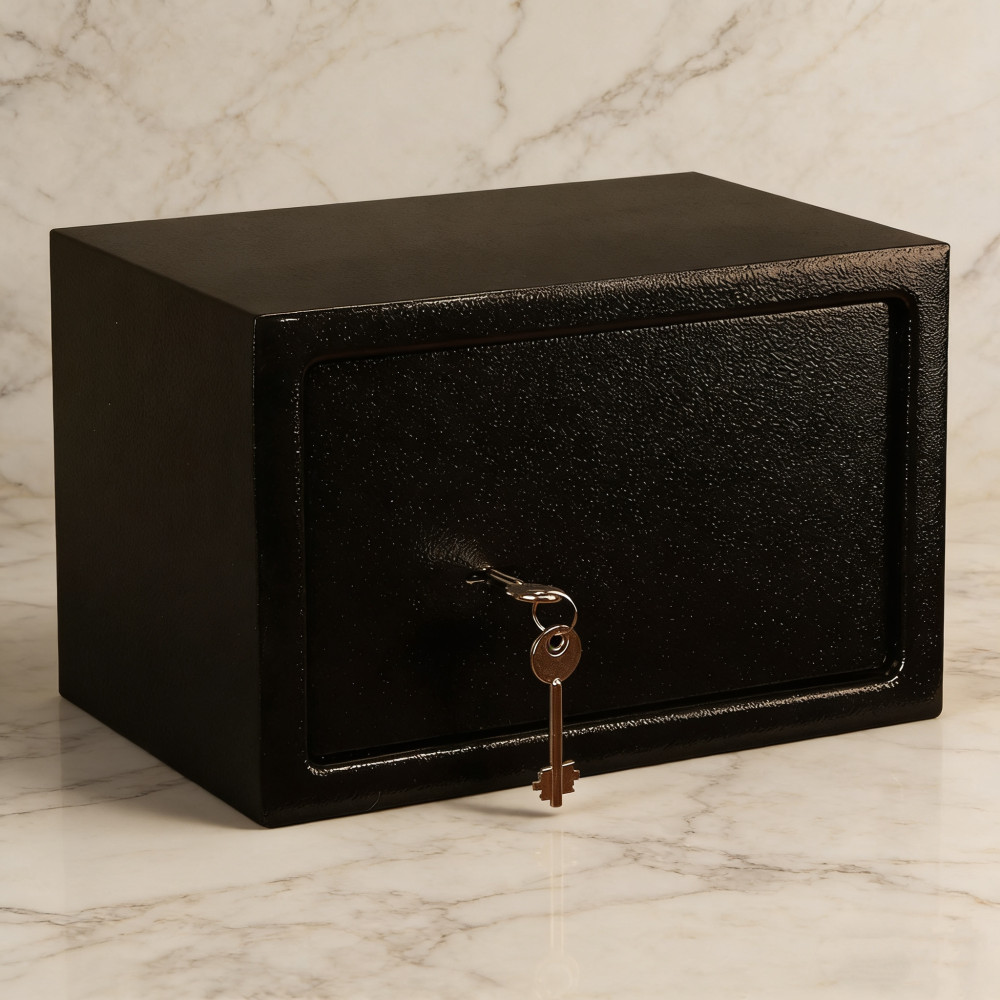 Χρηματοκιβώτιο Ασφαλείας με Κλειδί 31x20x20cm Μαύρο 20M