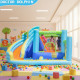 Φουσκωτό Τραμπολίνο Jump & Slide με Τσουλήθρα, Μπασκέτα, Αναρρίχηση & Τέρμα Στόχου 360×340×218 cm