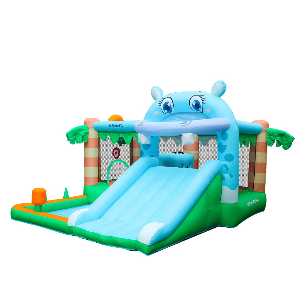 Φουσκωτό Τραμπολίνο Hippo Adventure με Τσουλήθρα, Μπαλοπισίνα & Τοίχο Αναρρίχησης 410×370×250cm Φουσκωτό Τραμπολίνο Hippo Adventure με Τσουλήθρα, Μπαλοπισίνα & Τοίχο Αναρρίχησης 410×370×250cm
