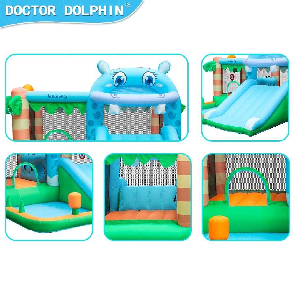 Φουσκωτό Τραμπολίνο Hippo Adventure με Τσουλήθρα, Μπαλοπισίνα & Τοίχο Αναρρίχησης 410×370×250cm Φουσκωτό Τραμπολίνο Hippo Adventure με Τσουλήθρα, Μπαλοπισίνα & Τοίχο Αναρρίχησης 410×370×250cm