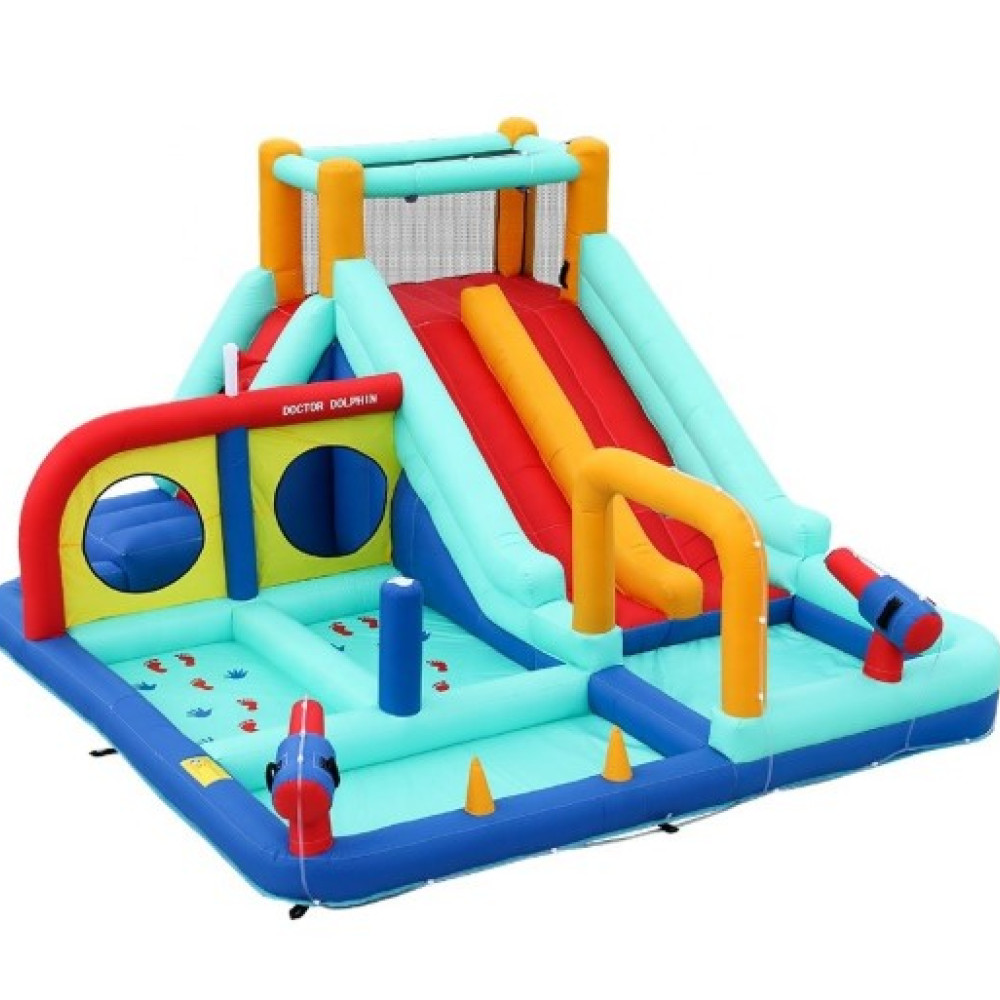 Φουσκωτό Τραμπολίνο Splash & Slide με Νεροπίστολα, Τσουλήθρα & Αναρρίχηση 450×375×215 cm