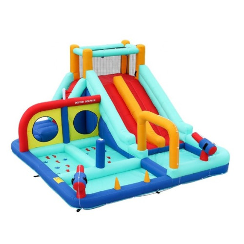 Φουσκωτό Τραμπολίνο Splash & Slide με Νεροπίστολα, Τσουλήθρα & Αναρρίχηση 450×375×215 cm