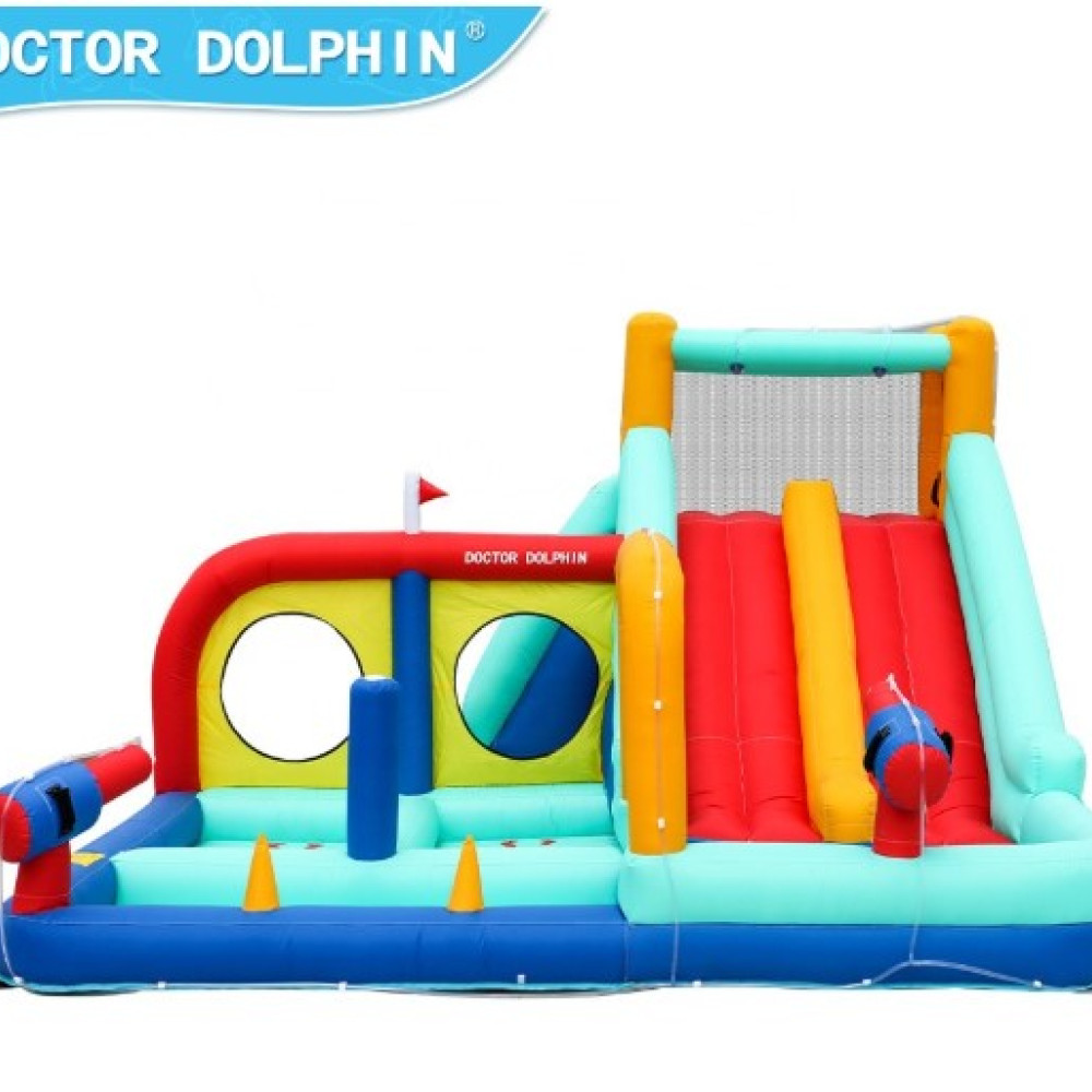 Φουσκωτό Τραμπολίνο Splash & Slide με Νεροπίστολα, Τσουλήθρα & Αναρρίχηση 450×375×215 cm