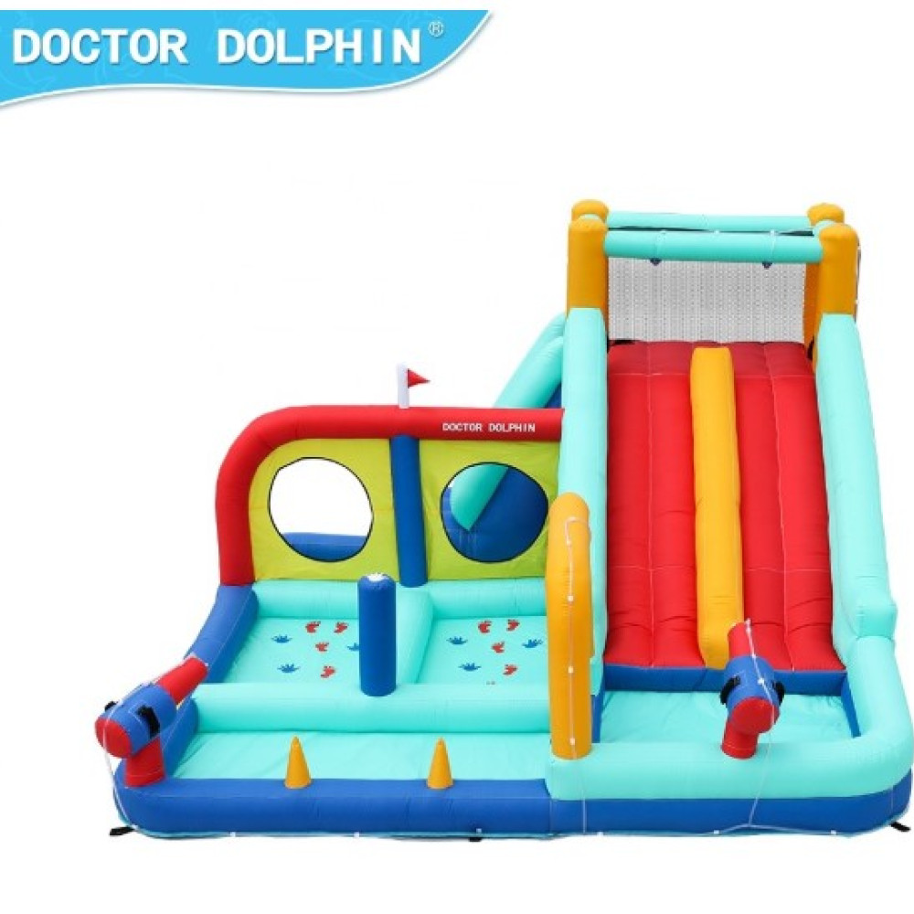 Φουσκωτό Τραμπολίνο Splash & Slide με Νεροπίστολα, Τσουλήθρα & Αναρρίχηση 450×375×215 cm