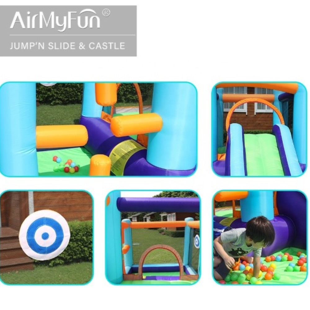 Φουσκωτό Τραμπολίνο Jump Zone με Τσουλήθρα, Μπαλοπισίνα & Παιχνίδι Στόχου 400×315×185 cm