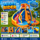 Φουσκωτό Τραμπολίνο Wave Rider με Διπλή Τσουλήθρα Νερού, Πισίνα & Χώρο Δραστηριοτήτων 365×320×270 cm