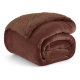 1+1 ΔΩΡΟ Κουβέρτα Υπέρδιπλη Flannel Sherpa 220X240 Καφέ BL009