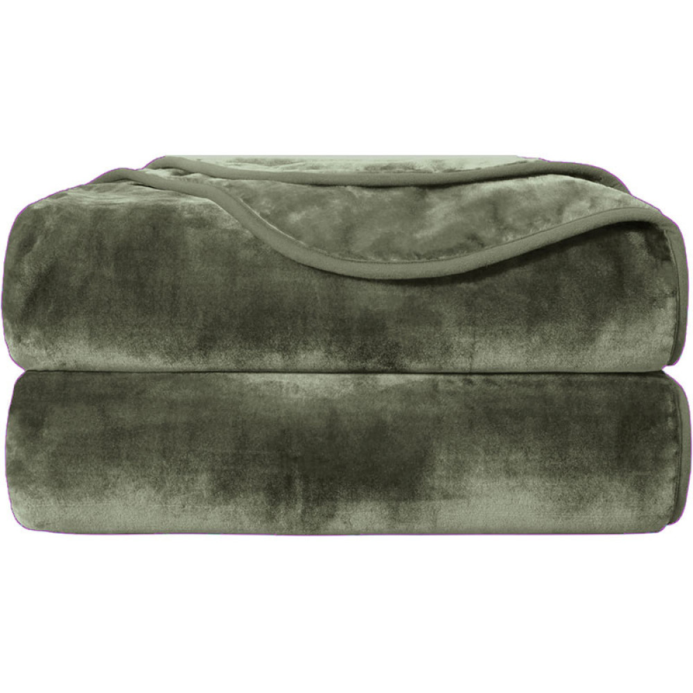 1+1 Δώρο Κουβέρτα Ισπανική Βελουτέ Gabriella Williams Υπέρδιπλη Πράσινη 3kg 220x240cm BLVL01-GREEN
