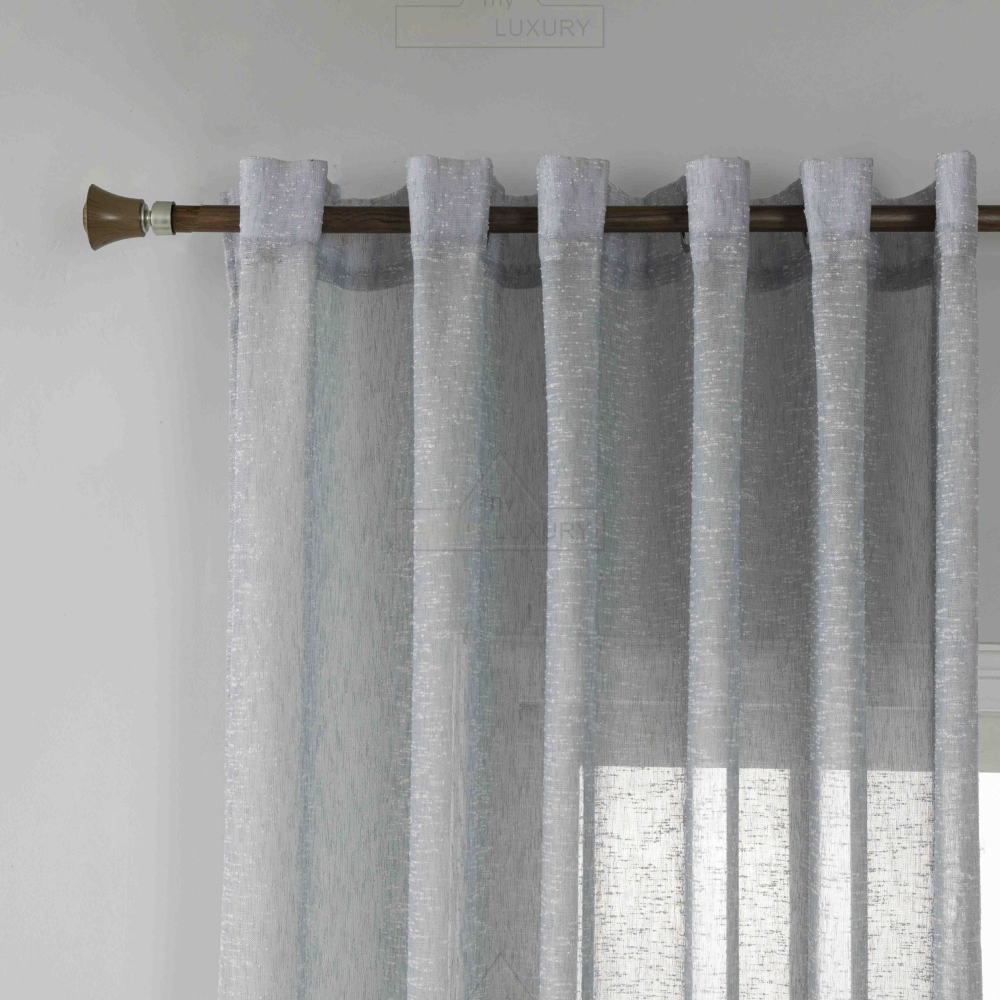 Κουρτίνα Ημιδιάφανη Λινή Γκρι Με Κρίκο 270x290cm A6023-11