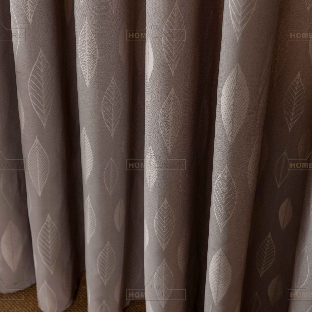 Leaves - Κουρτίνα Σκίασης Καφέ Με Κρίκο Υ270xΦ270cm A6039-4