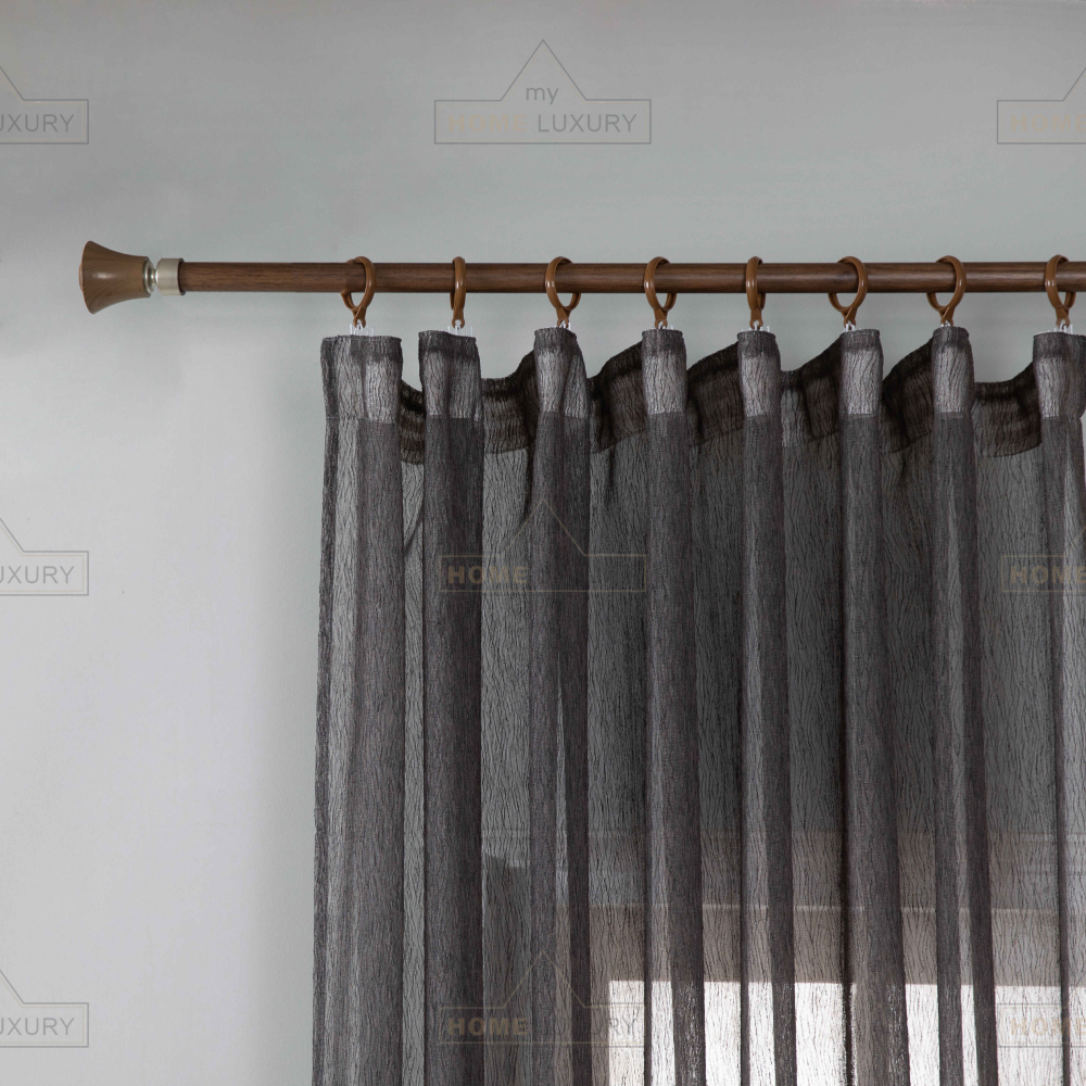 Line - Κουρτίνα Ημιδιάφανη Μαύρη Με Τρέσα Υ295ΧΦ270cm 6037-18
