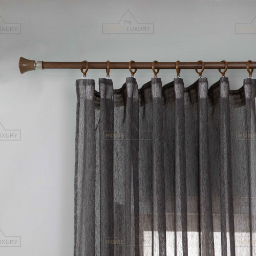 Line - Κουρτίνα Ημιδιάφανη Μαύρη Με Τρέσα Υ295ΧΦ270cm 6037-18