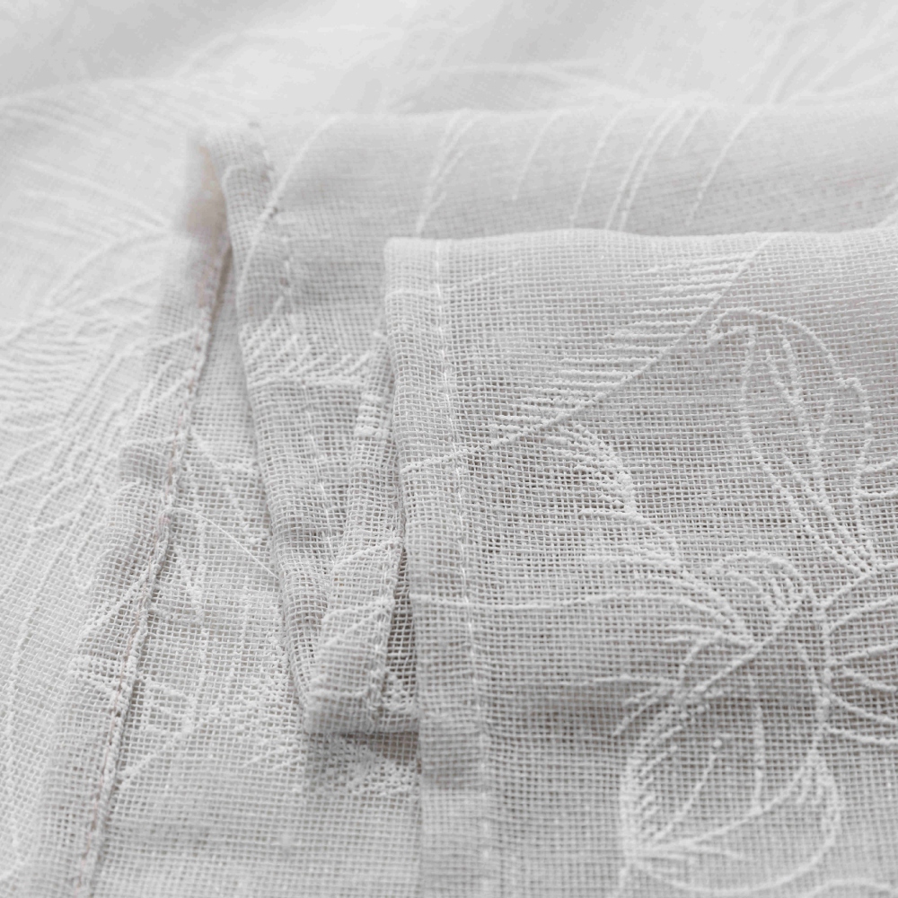 Κουρτίνα Λινή Με Λουλούδια Ημιδιάφανη Μπεζ Γκρι Με Τρέσα Υ300xΦ270cm 6041-14 Κουρτίνα Λινή Με Λουλούδια Ημιδιάφανη Μπεζ Γκρι Με Τρέσα Υ300xΦ270cm 6041-14