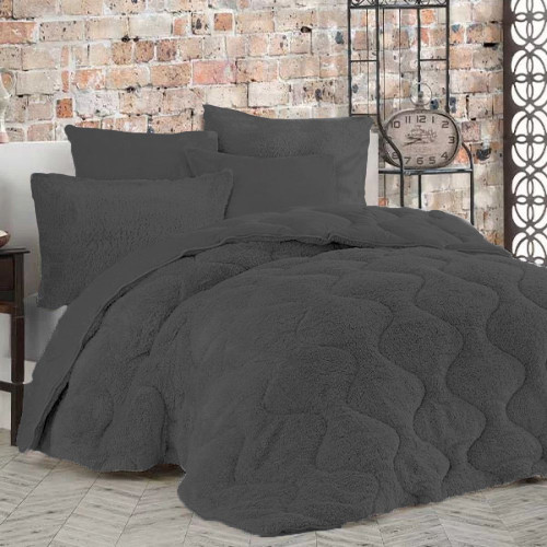 Μονό Σετ Κουβερτοπάπλωμα Softwell ΔΩΡΟ 1 Μαξιλαροθήκη Μαύρο 160X220 SFQ831-BLACK-1-S