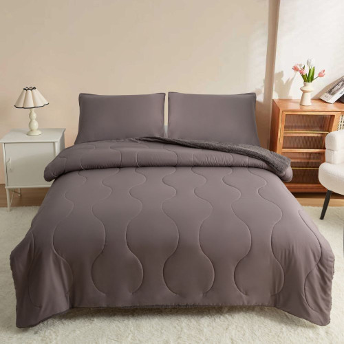 Μονό Σετ Κουβερτοπάπλωμα Softwell ΔΩΡΟ 1 Μαξιλαροθήκη Σκούρο Γκρι 160X220 SFQ831-DGREY-1-S