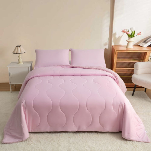 Μονό Σετ Κουβερτοπάπλωμα Softwell ΔΩΡΟ 1 Μαξιλαροθήκη Πούδρα 160X220 SFQ831-PN-S