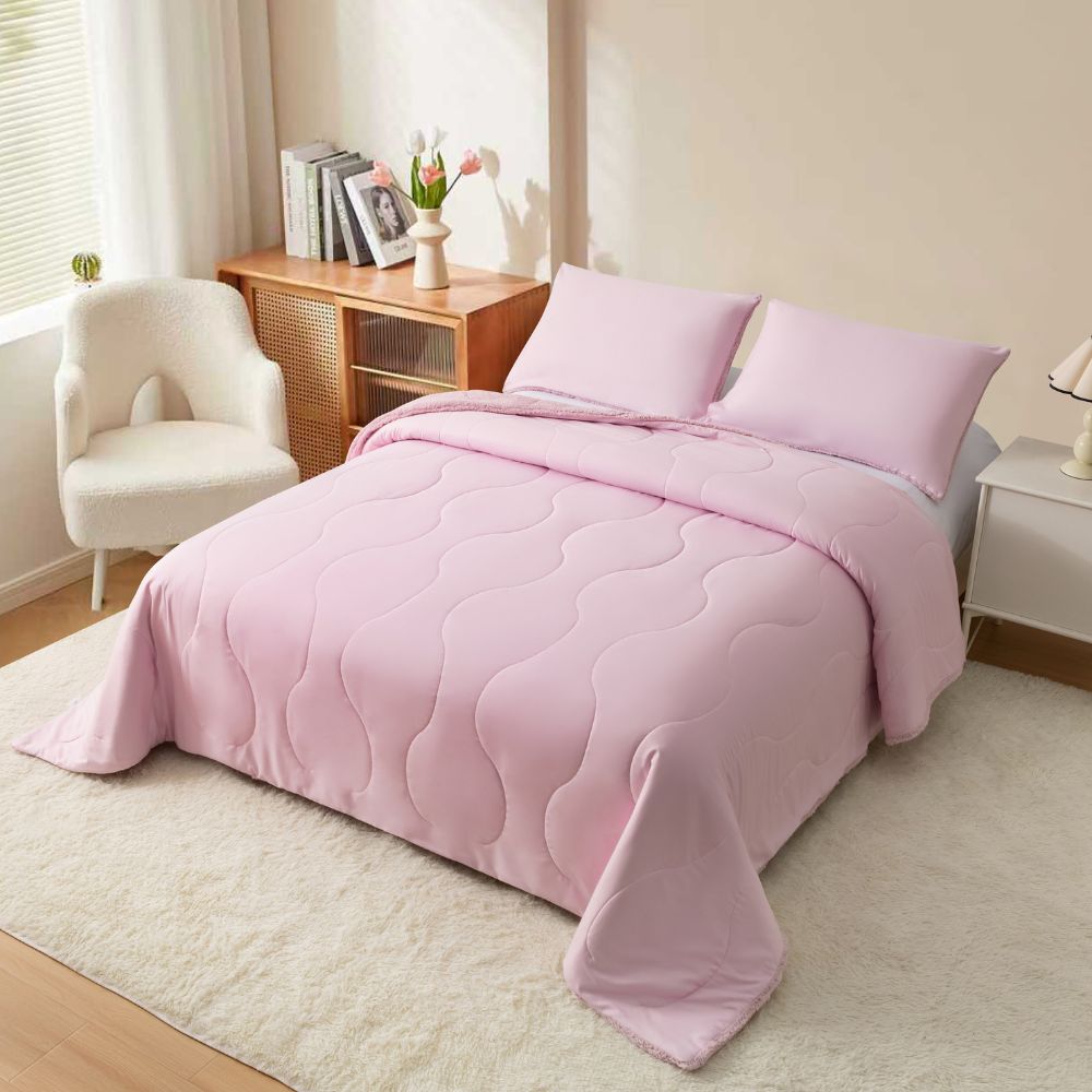 Μονό Σετ Κουβερτοπάπλωμα Softwell ΔΩΡΟ 1 Μαξιλαροθήκη Πούδρα 160X220 SFQ831-PN-S