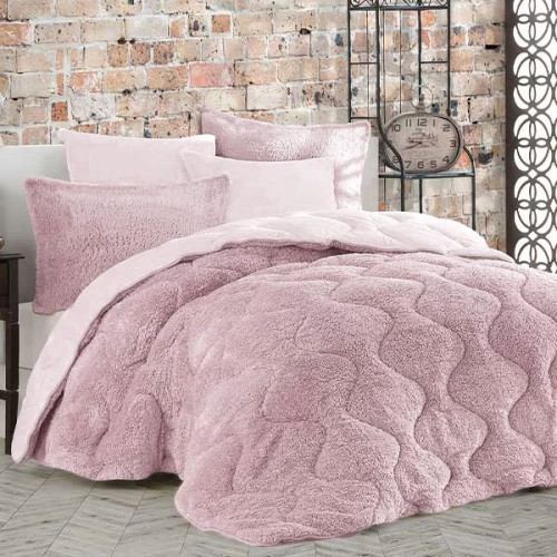 Μονό Σετ Κουβερτοπάπλωμα Softwell ΔΩΡΟ 1 Μαξιλαροθήκη Πούδρα 160X220 SFQ831-PN-S