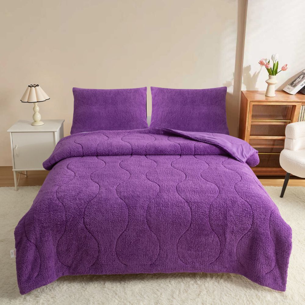 Μονό Σετ Κουβερτοπάπλωμα Softwell ΔΩΡΟ 1 Μαξιλαροθήκη Μωβ 160X220 SFQ831-PURPLE-1-S