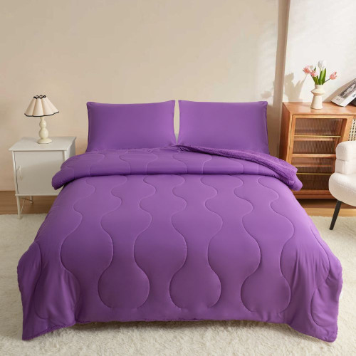 Μονό Σετ Κουβερτοπάπλωμα Softwell ΔΩΡΟ 1 Μαξιλαροθήκη Μωβ 160X220 SFQ831-PURPLE-1-S