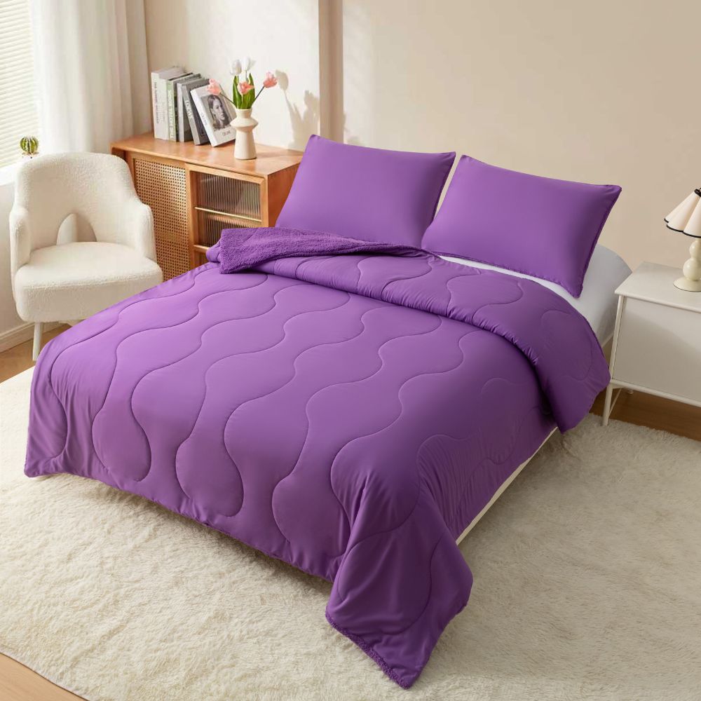 Μονό Σετ Κουβερτοπάπλωμα Softwell ΔΩΡΟ 1 Μαξιλαροθήκη Μωβ 160X220 SFQ831-PURPLE-1-S