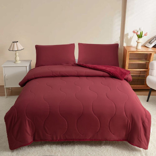 Μονό Σετ Κουβερτοπάπλωμα Softwell ΔΩΡΟ 1 Μαξιλαροθήκη Μπορντο 160X220 SFQ831-RED-1-S