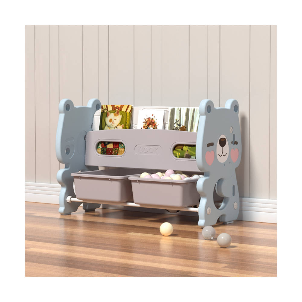Πλαστική Βιβλιοθήκη Cute Bear Μπλε SN-QD001-BLU
