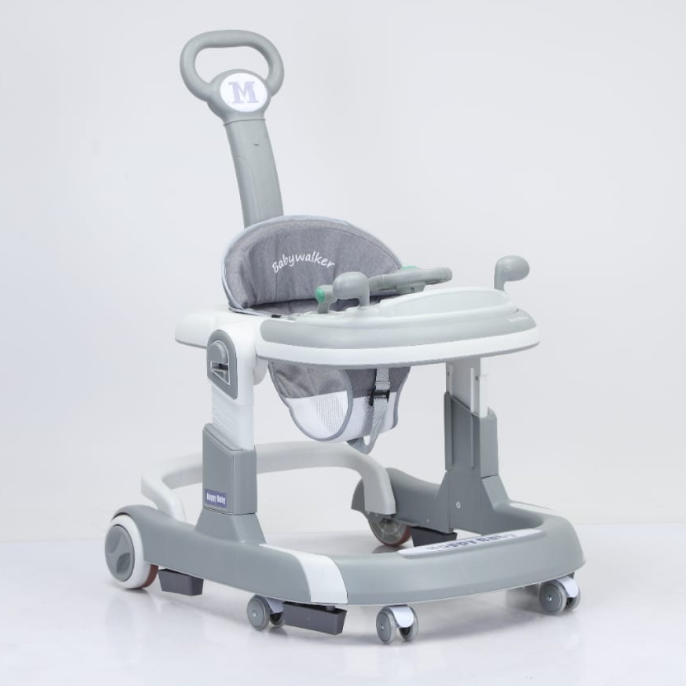 Βρεφική Περπατούρα με χειρολαβή  3 σε 1  Με μουσική και φρένο στις ρόδες για  6+ΜΗΝΩΝ 611-GREY