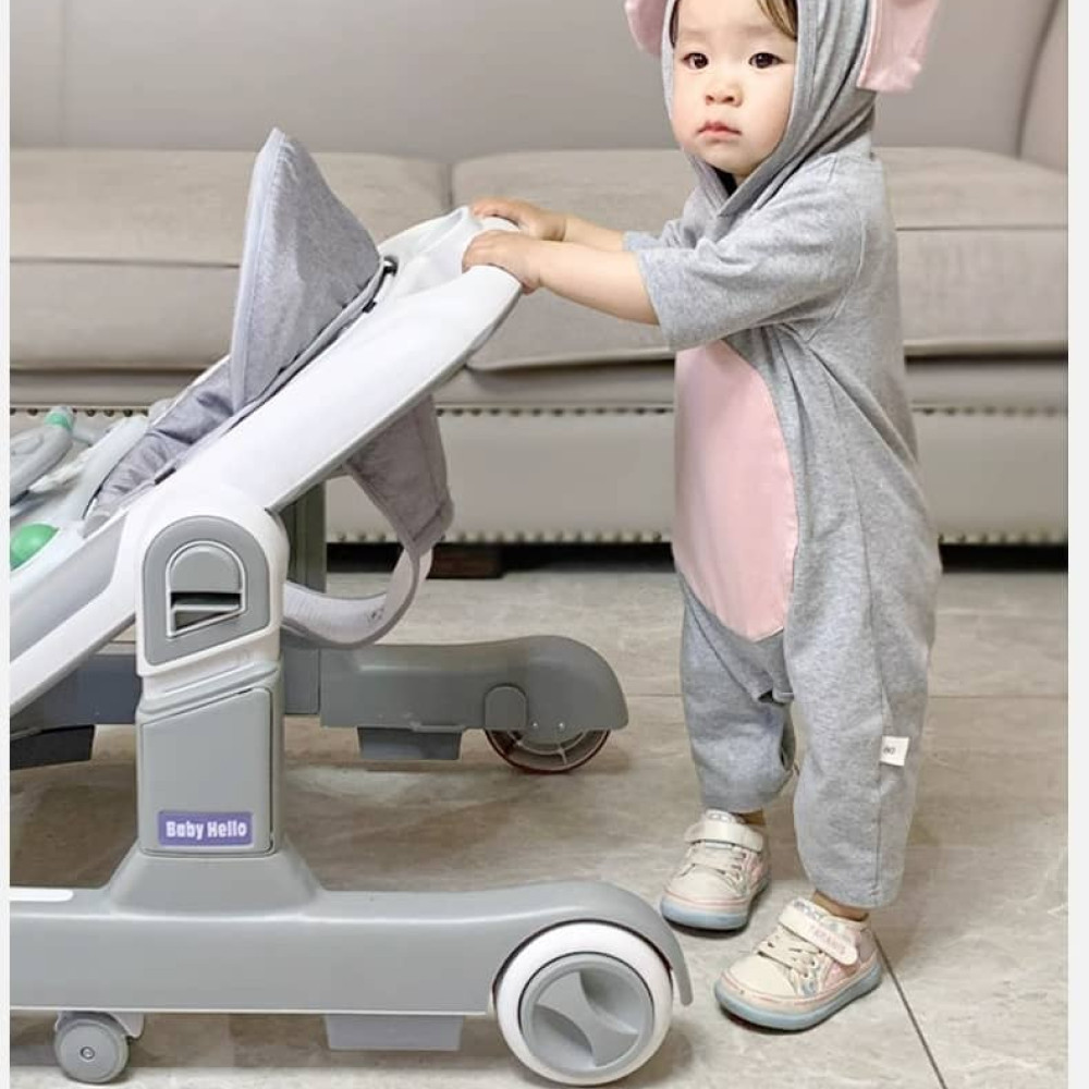 Βρεφική Περπατούρα με χειρολαβή  3 σε 1  Με μουσική και φρένο στις ρόδες για  6+ΜΗΝΩΝ 611-GREY