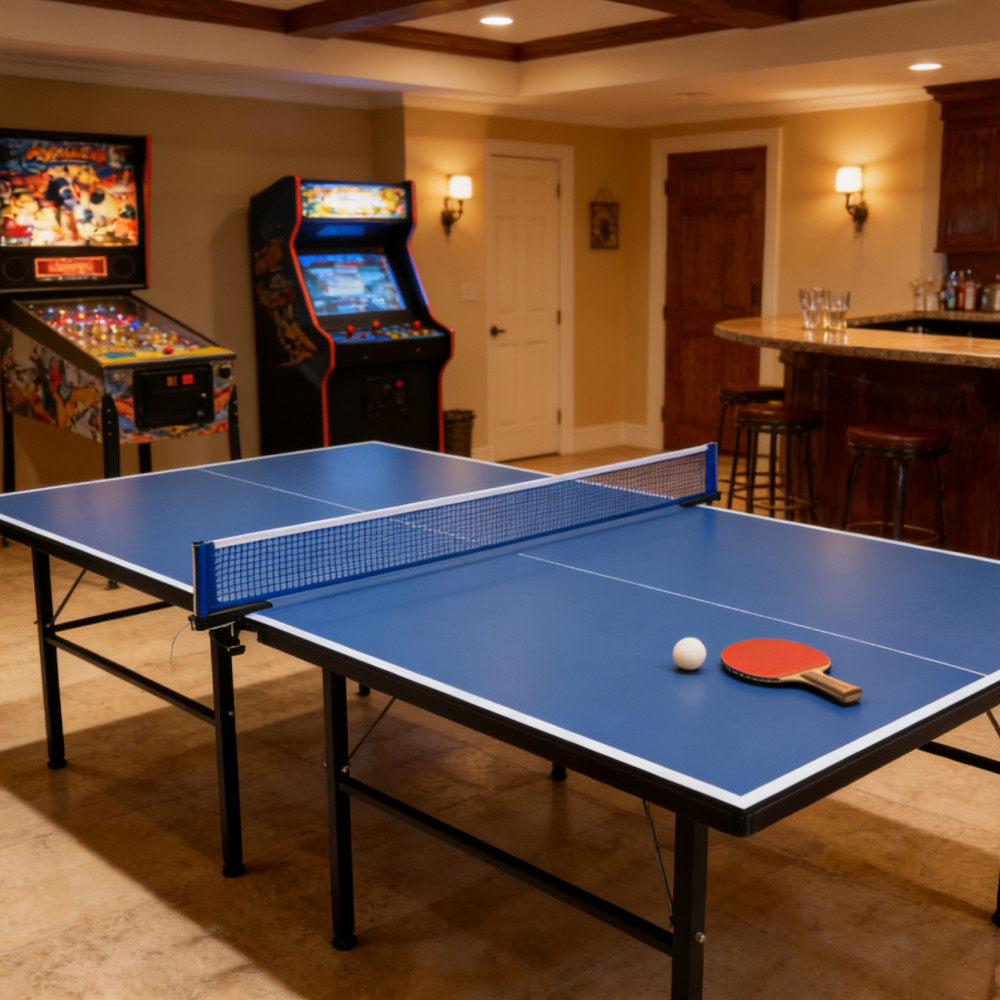 Επαγγελματικό Τραπέζι Ping Pong με Επιφάνεια 18mm Density Board (MDF) και Μεταλλικά Πόδια – 274x152x76cm TABLE-5