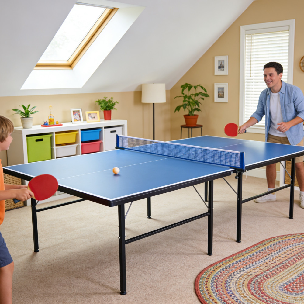 Επαγγελματικό Τραπέζι Ping Pong με Επιφάνεια 18mm Density Board (MDF) και Μεταλλικά Πόδια – 274x152x76cm TABLE-5