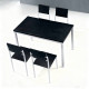 Σετ 5τμχ Τραπεζαρία Εσωτερικού Χώρου από MDF με Μελαμίνη και Μεταλλικά Πόδια Μαύρο 120x70x75cm