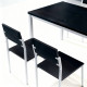 Σετ 5τμχ Τραπεζαρία Εσωτερικού Χώρου από MDF με Μελαμίνη και Μεταλλικά Πόδια Μαύρο 120x70x75cm