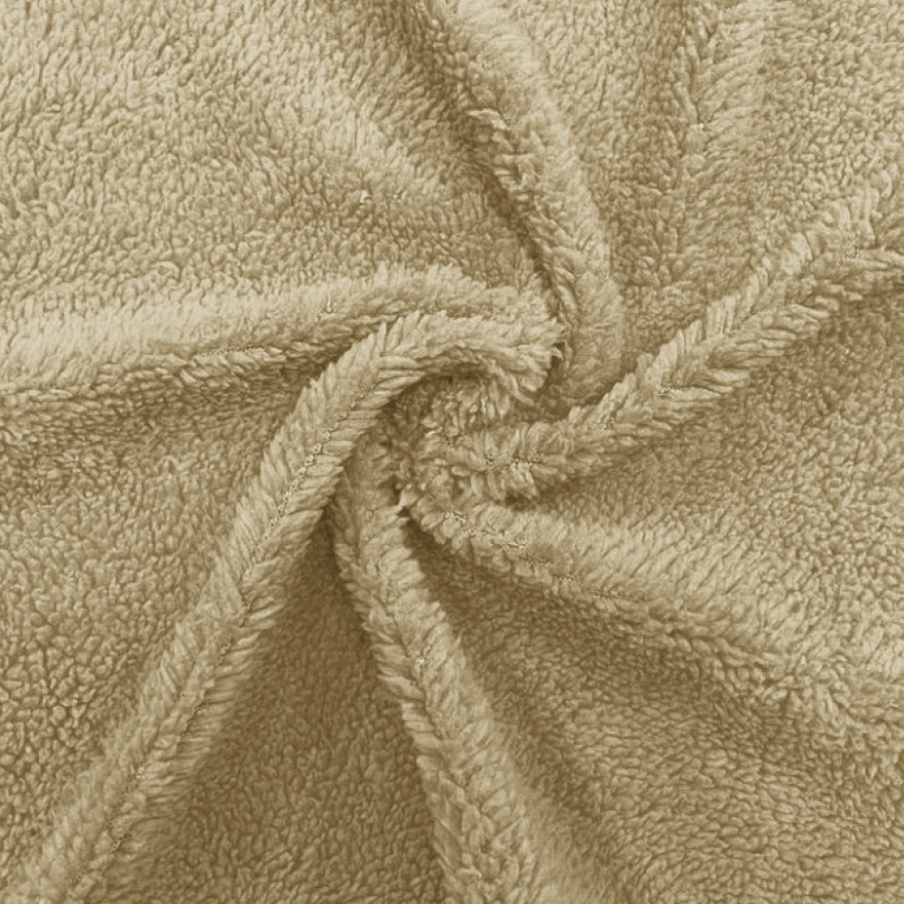 1+1 ΔΩΡΟ Κουβέρτα Υπέρδιπλη Flannel Sherpa 220X240 Μπέζ BL006