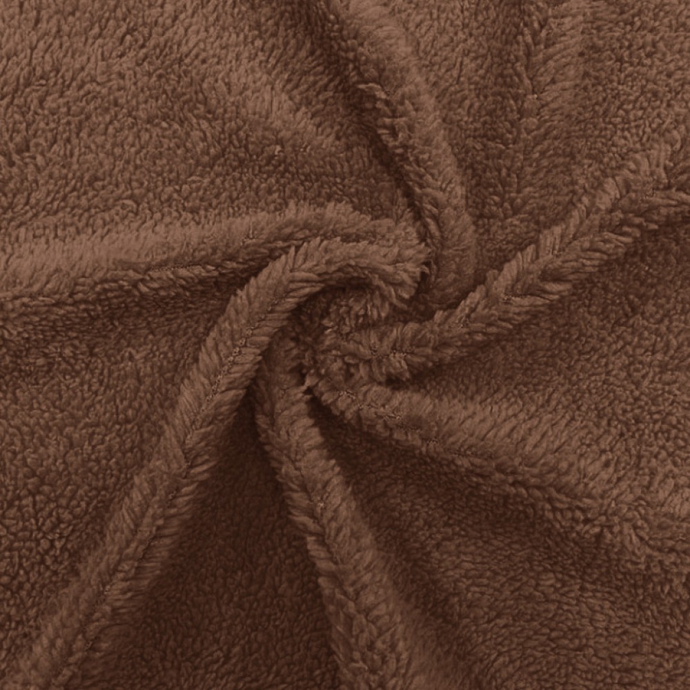 1+1 ΔΩΡΟ Κουβέρτα Υπέρδιπλη Flannel Sherpa 220X240 Καφέ BL009