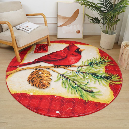 Χριστουγεννιάτικο Χαλί “Καρδινάλιος" Pecete 80x80cm RY06-80