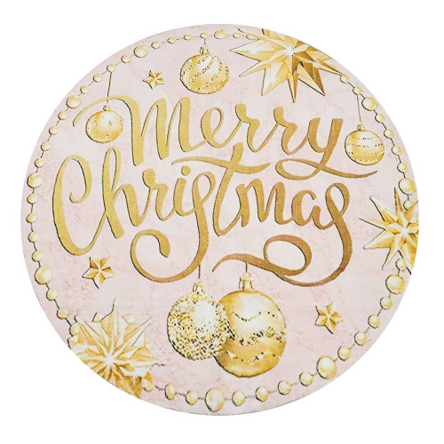 Χριστουγεννιάτικο Χαλί “Merry Christmas" Pecete 120x120cm RY10-120