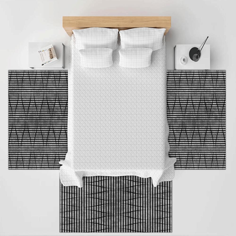 Σετ Κρεβατοκάμαρας 3τμχ (2*80x130 & 1* 80x200) 4 Εποχών με σχέδιο Αντιολισθητικό BS-087-SET