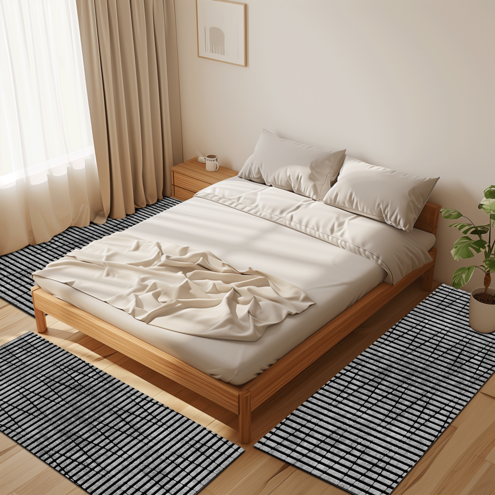 Σετ Κρεβατοκάμαρας 3τμχ (2*80x130 & 1* 80x200) 4 Εποχών με σχέδιο Αντιολισθητικό BS-087-SET