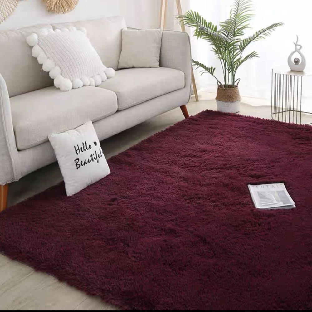 Χαλί Γούνινο Shaggy Ελαφρού Τύπου Αντιολισθητικό Μπορντό 160X230cm CF-RED-160