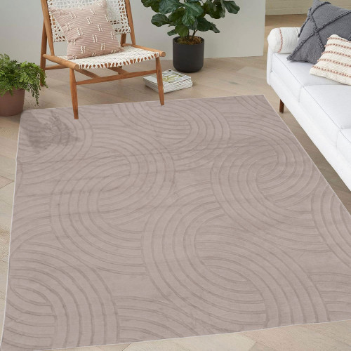 Γούνινο Χαλί Ανάγλυφο "COZY' Μονόχρωμο 120x160cm MSC-004-CREAM-120