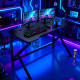 Γραφείο Gaming με Υπερυψωμένο Ράφι Οθόνης, θήκη ποτηριού και κρεμάστρα για ακουστικά Μαύρο 100x54,5x74cm DS205-BLACK