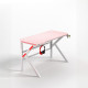 Γραφείο Gaming με θήκη ποτηριού και κρεμάστρα για ακουστικά Ροζ - Λευκό 120x60x74cm D2105-PINK