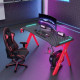 Γραφείο Gaming D2107 – RGB Φωτισμός & Carbon Fiber Design- Κόκκινο 140 × 60 × 74 cm D2107