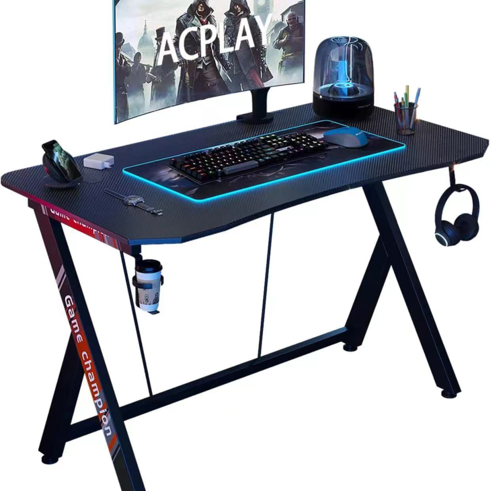 Γραφείο Gaming με θήκη ποτηριού και κρεμάστρα για ακουστικά Μαύρο DNZ120