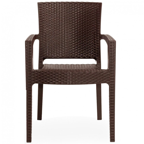 Πολυθρόνα Monaco Πολυπροπυλένιου Rattan MNC-02 Καφέ 58x55x87cm